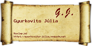 Gyurkovits Júlia névjegykártya