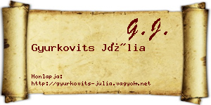 Gyurkovits Júlia névjegykártya